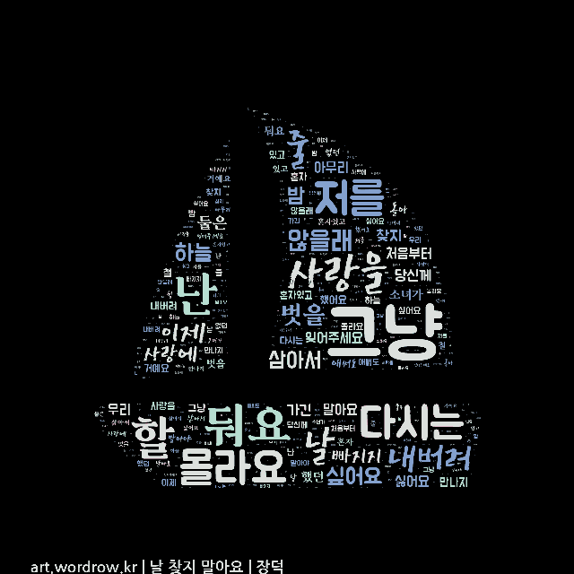 워드 클라우드: 날 찾지 말아요 [장덕]-13